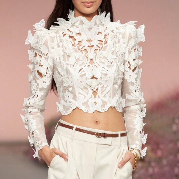 Zimmermann Luminous Embroidered Bodice Natural Size AU 3 US 10 - Picture 15 of 15